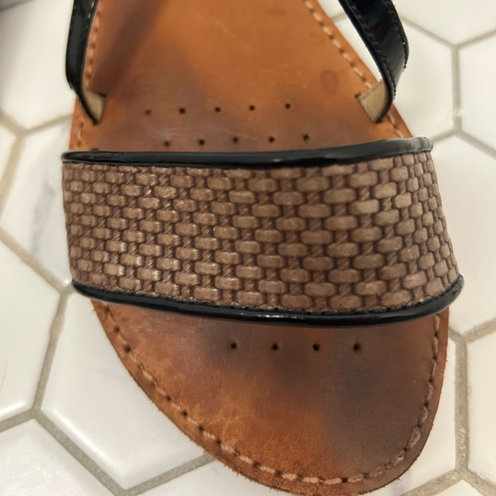 Geox Reapira Strappy Sandals with Woven Detail, Sz 10 - Picture 6 of 6